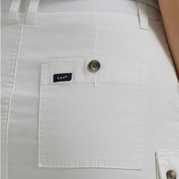NWT Lee womens Ultra Lux Comfort With Flex-to-go Cargo Skort, white, size 4 - Picture 5 of 12